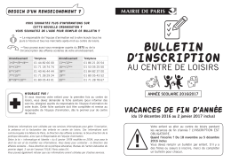 bulletin d`inscription