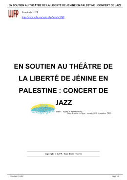 en soutien au théâtre de la liberté de jénine en palestine