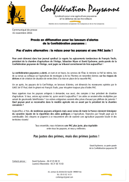 Communiqu&eacute; de presse de l`Ari&egrave;ge