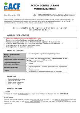 Responsable Logistique/ACF
