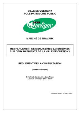 Règlement consultation - Marchés publics - e