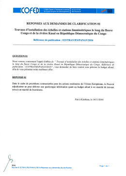 Page 1 Cellule d`appui &agrave; l`Ordonnateur national | M | N IST ER E du