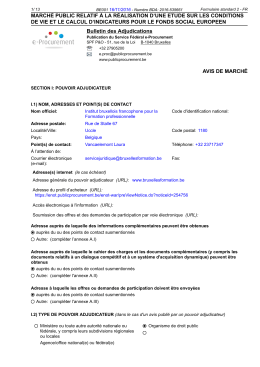 marché public relatif à la réalisation d`une etude sur les conditions