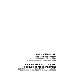 policy manual cahier des politiques