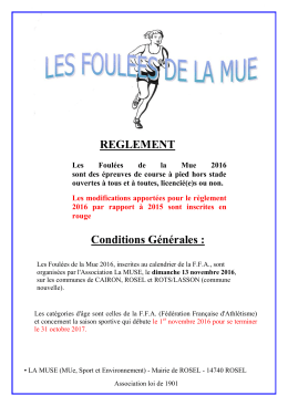 Les Foulées de la Mue 2006 sont des épreuves de course à pied