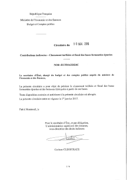 Page 1 République Française Ministère de l`économie et des