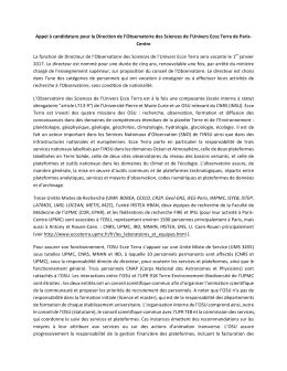 Appel à candidature pour la Direction de l - INSU