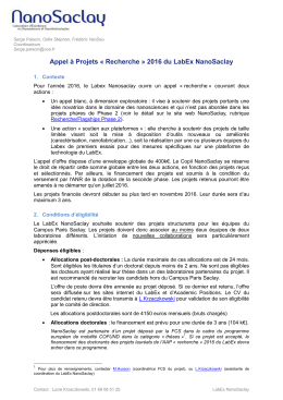 Appel Blanc 2015 - LABEX NanoSaclay