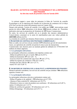 bilan de l`activité du controle économique et de la répression des