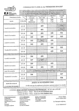 Page 1 CONSEILS DE CLASSE du 1er TRIMESTRE 2016