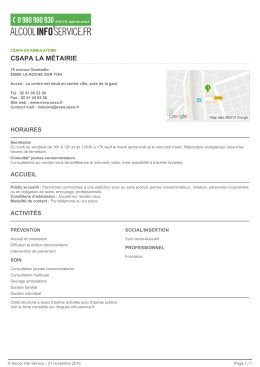 csapa la métairie - Alcool Info Service