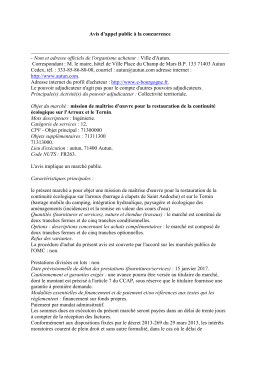 Avis d`appel public &agrave; la concurrence