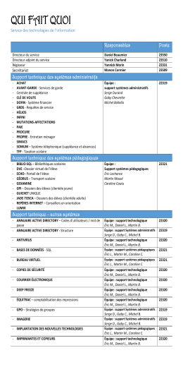QUI FAIT QUOI - Commission scolaire des Samares