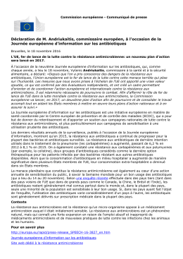 D&eacute;claration de M. Andriukaitis, commissaire europ&eacute;en, &agrave; l