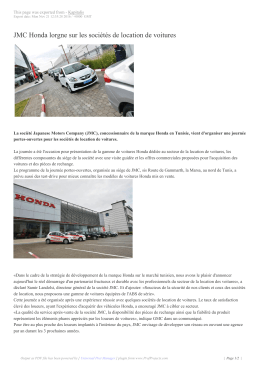 JMC Honda lorgne sur les sociétés de location de voitures