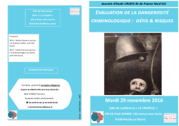 Evaluation de la dangerosité criminologique - CRIAVS