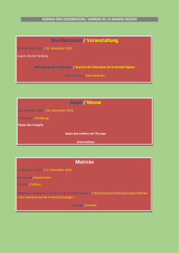 Agenda - Grande Région