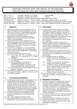 Reglement Nationale Interclub 2016