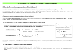 Le Bon Conseil n°6 : Extraire une grandeur d`une relation