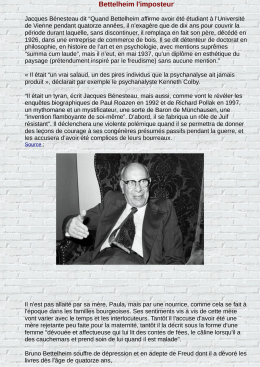 Bettelheim l`imposteur