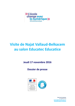 Visite de Najat Vallaud-Belkacem au salon Educatec Educatice