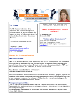 DRH, RCR International Inc., Boucherville - reseau