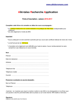 Télécharger la fiche d`inscription