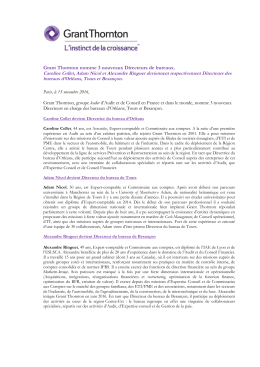 Grant Thornton nomme 3 nouveaux Directeurs de bureaux.