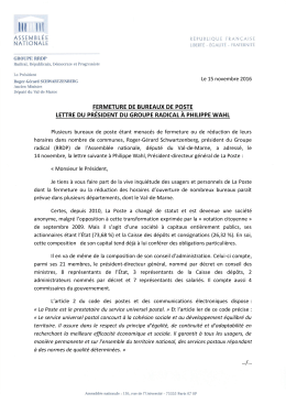 Plusieurs bureaux de poste étant menacés de fermeture ou de