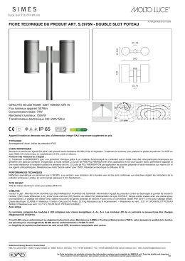 fiche technique du produit art. s.3976n - double slot poteau