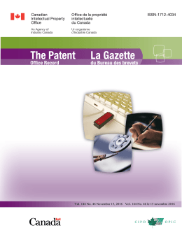 Vol. 144 No. 46 November 15, 2016 Vol. 144 No. 46 le 15 novembre