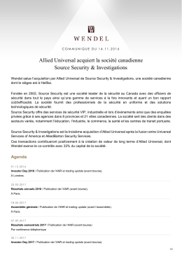 Allied Universal acquiert la soci&eacute;t&eacute; canadienne Source