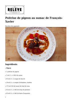 Poitrine de pigeon au sumac de François- Xavier