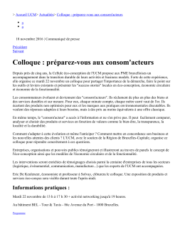 Colloque : pr&eacute;parez-vous aux consom`acteurs