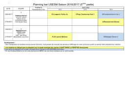 Planning bar USESM Saison 2016/2017 (5 partie)