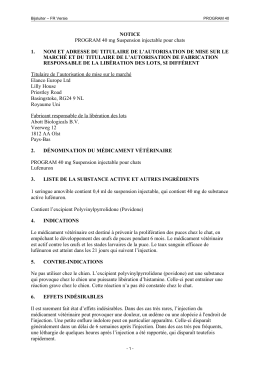 NOTICE PROGRAM 40 mg Suspension injectable pour chats 1