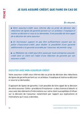 JE SUIS ASSURÉ-CRÉDIT, QUE FAIRE EN CAS DE FICHE 7