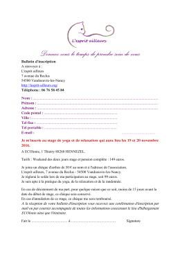 ouvrir le bulletin d`inscription Weekend des 19 et