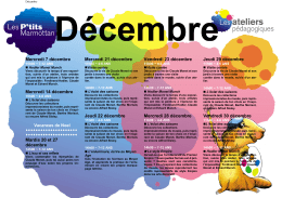 Planning de Décembre 2016