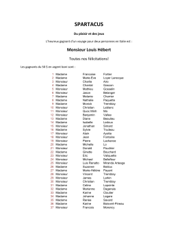 Voir les 100 gagnants de 50