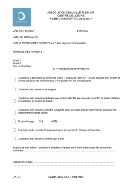 DPA fiche d`inscription