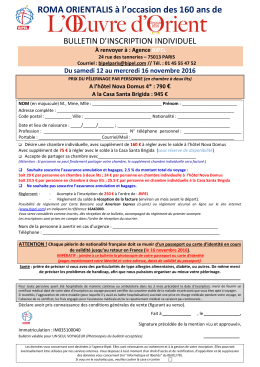 Le bulletin d`inscription