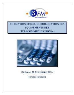 Formation sur "Homologation Des Equipements Des