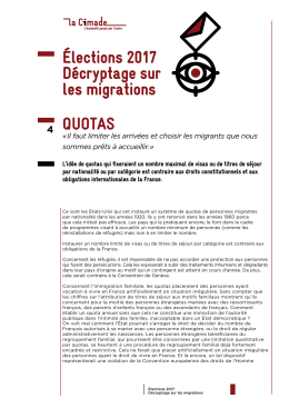 Quotas &Eacute;lections 2017 D&eacute;cryptage sur les migrations