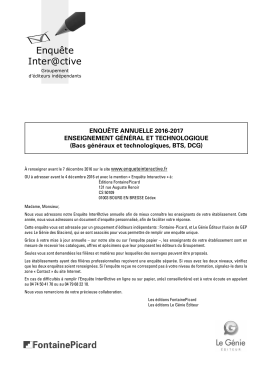 &eacute;tape 2 - Enqu&ecirc;te Inter@ctive