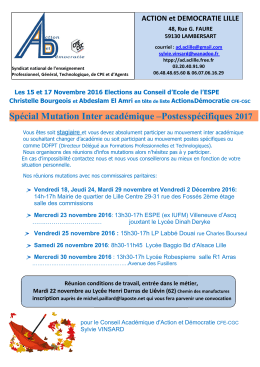 voir les dates et lieux ici - Action et Démocratie LILLE