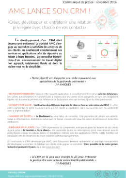 AMC LANCE SON CRM !