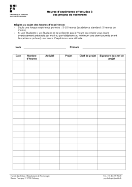 heures d`exp&eacute;riences`