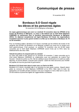 Communiqu&eacute; de presse