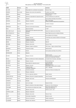 Liste des participants () - Association fran&ccedil;aise des r&eacute;gisseurs d